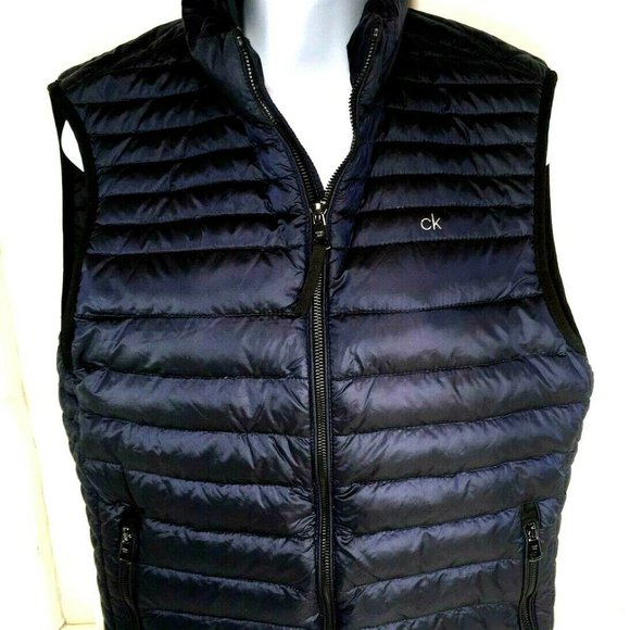 Calvin Klein Blue Packable Down Lightweight Vest - Picture 1 of 12